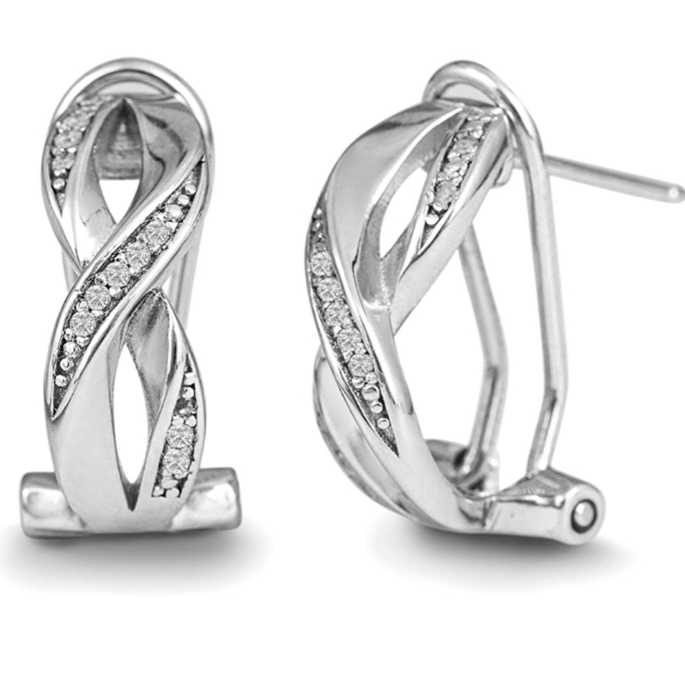 Devin Rose diamond infinity hoop earrings